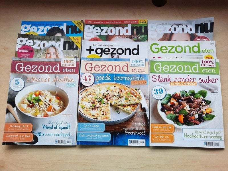 Diverse kooktijdschriften /Gezond /+gezond / Gezondnu, Ophalen of Verzenden, Zo goed als nieuw, Overige typen