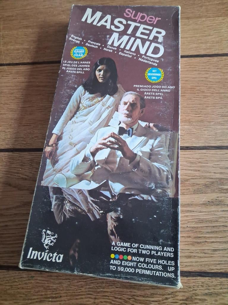 Vintage Super Mastermind bordspel van Invicta, Hobby en Vrije tijd, Gezelschapsspellen | Bordspellen, Gebruikt, Een of twee spelers
