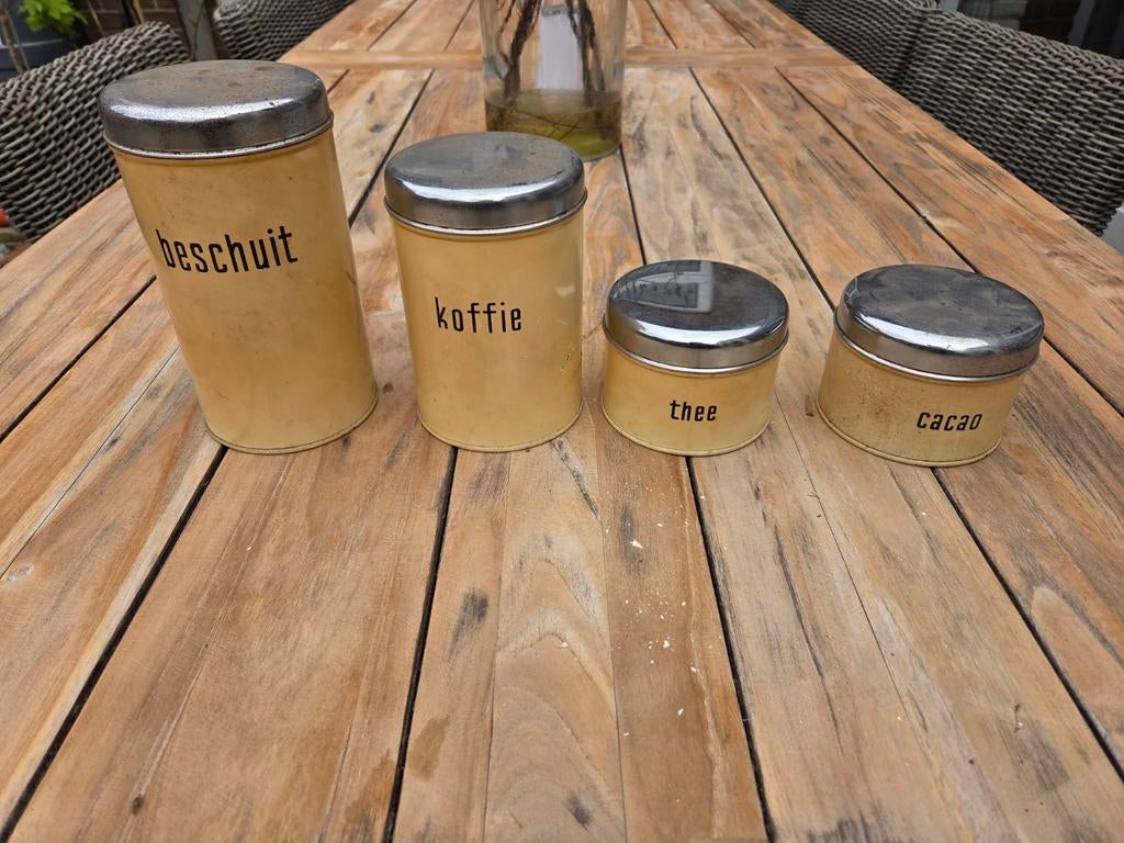 Vintage Brabantia voorraadblikken set (4 stuks), Ophalen of Verzenden