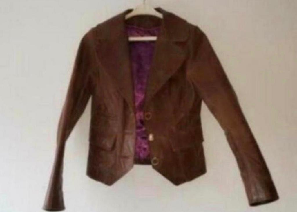 Mooi lichtbruin leren jasje van het merk Wonder Me!, Kleding | Dames, Jassen | Zomer, Zo goed als nieuw, Maat 36 (S), Bruin, Ophalen of Verzenden