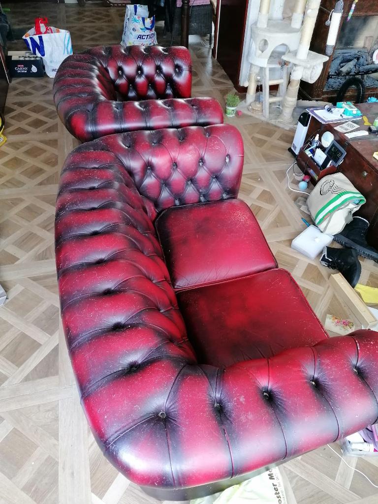 Chesterfield bankstel, Ophalen, Gebruikt, Chesterfield, Driepersoons