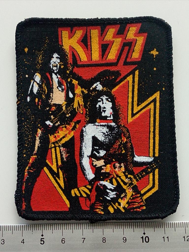 KISS vrij zeldzame vintage 80's patch 101 rood/geel 7.5 x10, Verzenden, Zo goed als nieuw, Foto of Kaart
