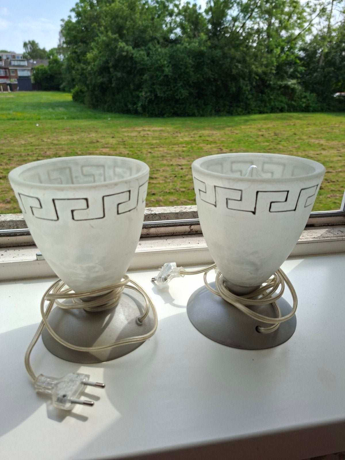 Set van 2 vintage tafellampen met Grieks motief, Ophalen, Gebruikt, Vintage, Grieks, Klassiek