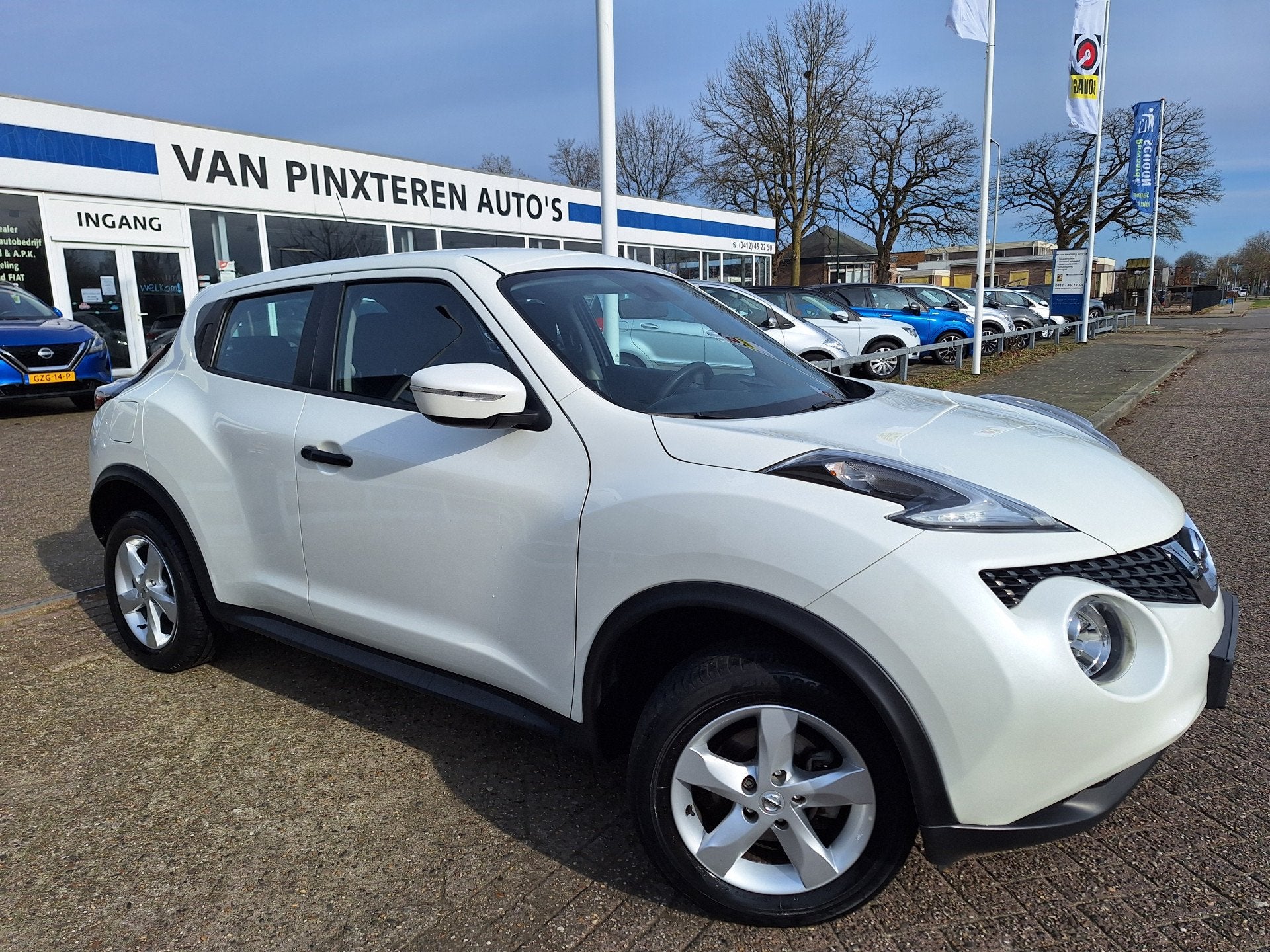 Nissan Juke 1.6 Visia bouwjaar 12-2017 / NEDERLANDSE AUTO, Auto's, Voorwielaandrijving, Stof, Euro 6, Origineel Nederlands