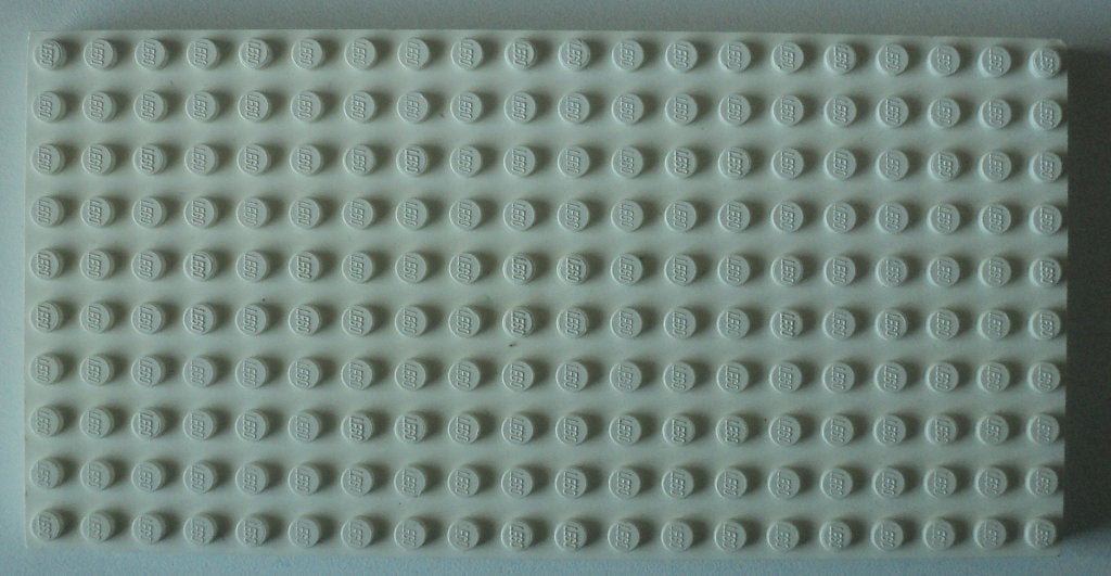 700eD (3) 1x wit Brick 10 x 20 with Bottom Tubes in single r, Ophalen of Verzenden, Gebruikt