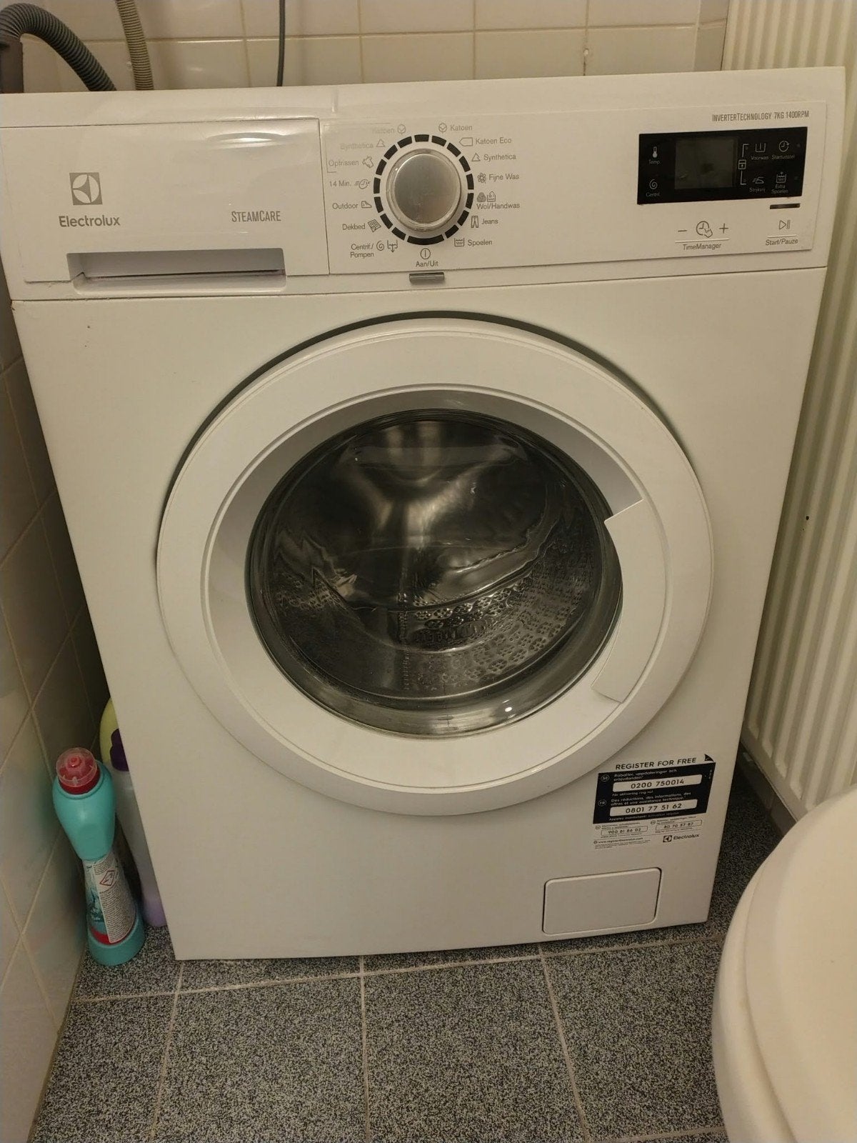 Electrolux SteamCare wasmachine 7kg 1400 toeren, Ophalen, Gebruikt, Voorlader, 1200 tot 1600 toeren