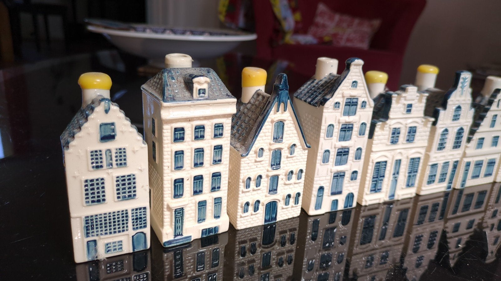 KLM huisjes - Bols Delfts Blauw - Set van 10, Ophalen, Zo goed als nieuw