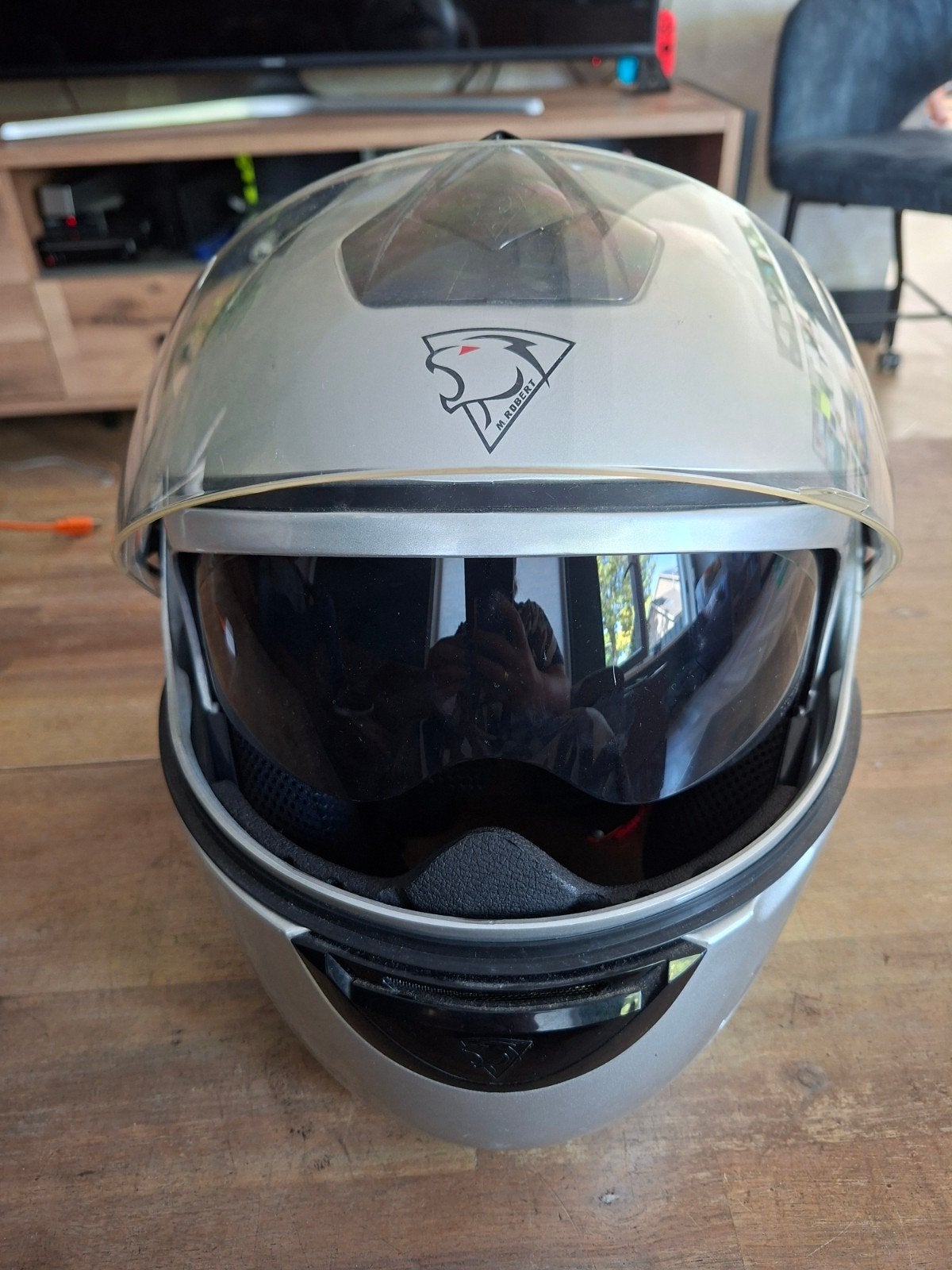 M.Robert Integraalhelm XL (61/62 cm) met zonnevizier, XL, Integraalhelm, Tweedehands, Ophalen