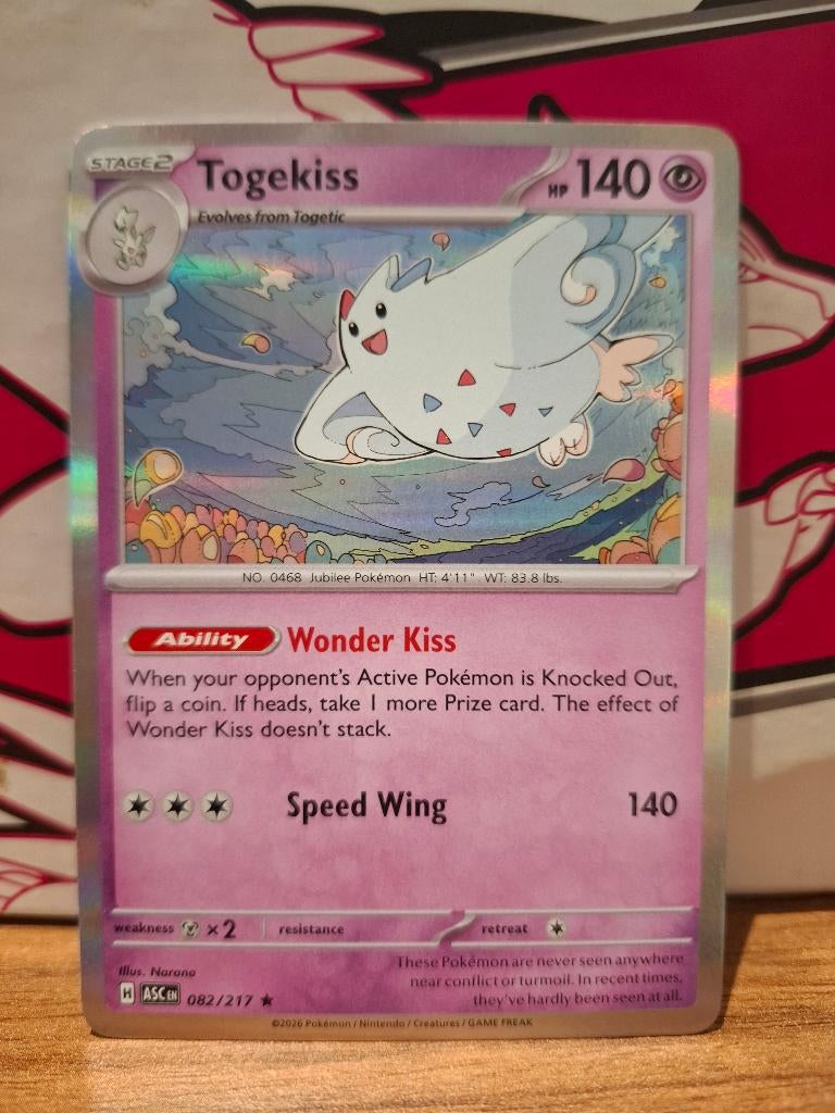 Pokemon Togekiss ASC 082/217 holo, Ophalen of Verzenden, Nieuw, Losse kaart