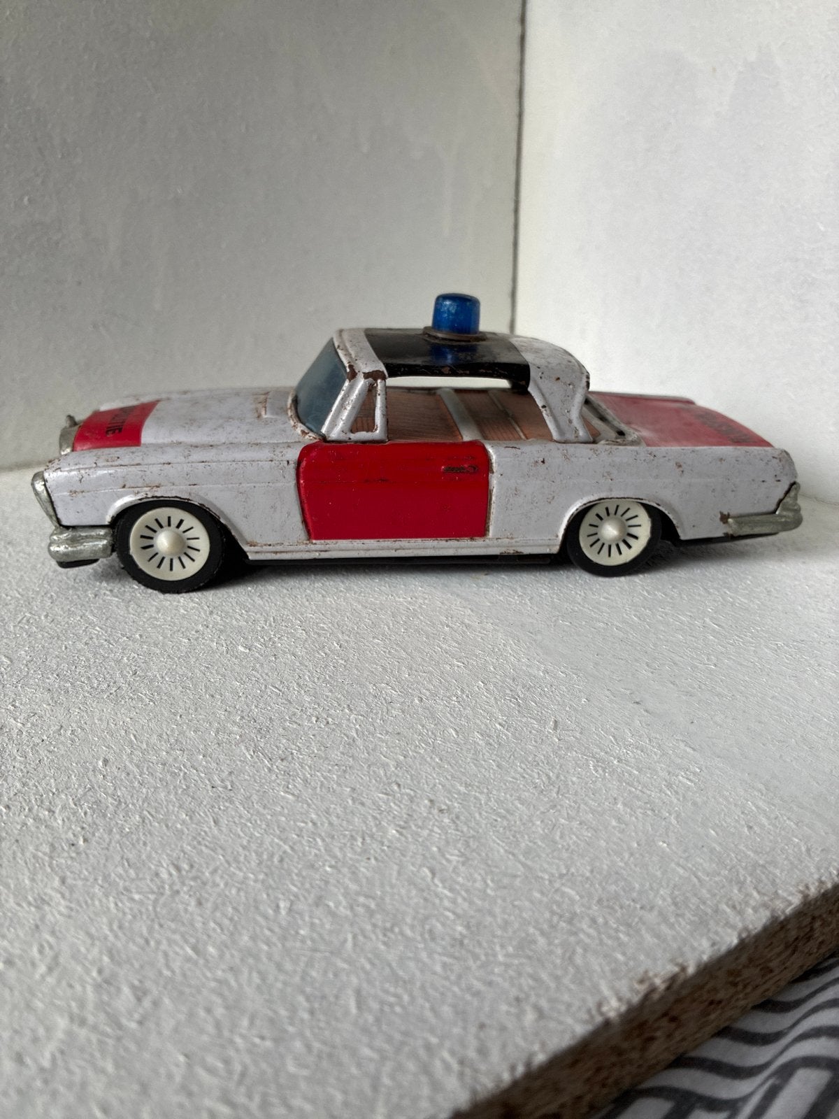 Vintage blikken Rijkspolitie auto - Made in Korea, Ophalen of Verzenden