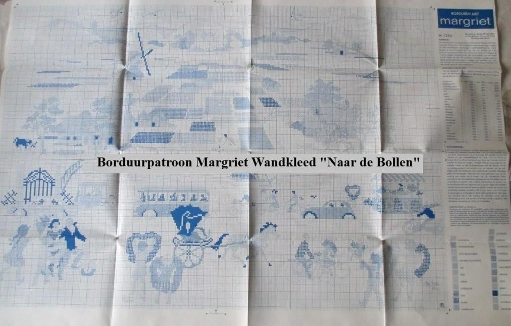 Borduurpatroon,Borduren,Margriet,Wandkleed, Naar de bollen, Verzenden, Zo goed als nieuw, Patroon