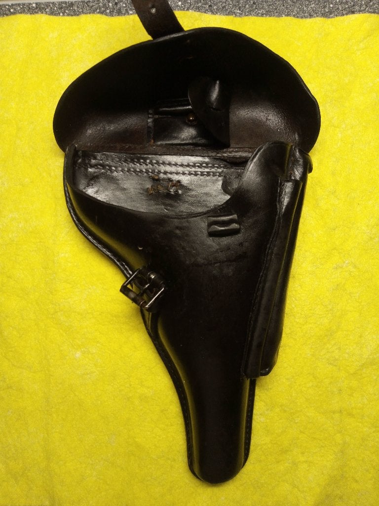 WW1 WO1 Luger P08 Bruine hardshell holster, Ophalen of Verzenden, Overige soorten, Duitsland, Overige typen