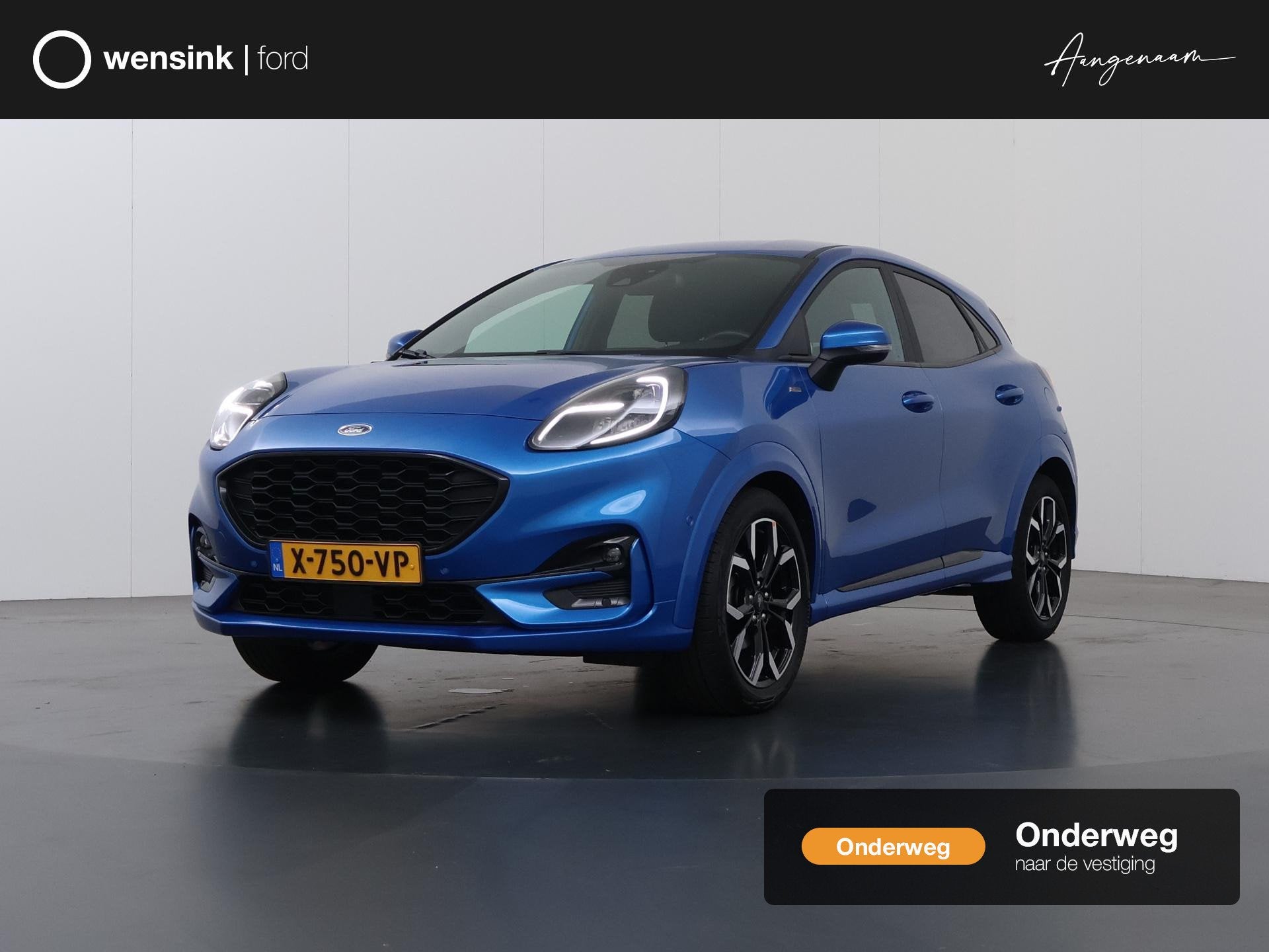 Ford Puma 1.0 EcoBoost Hybrid ST-Line X | Winterpakket | Ada, Auto's, 125 pk, Blauw, Leder en Stof, 665 kg