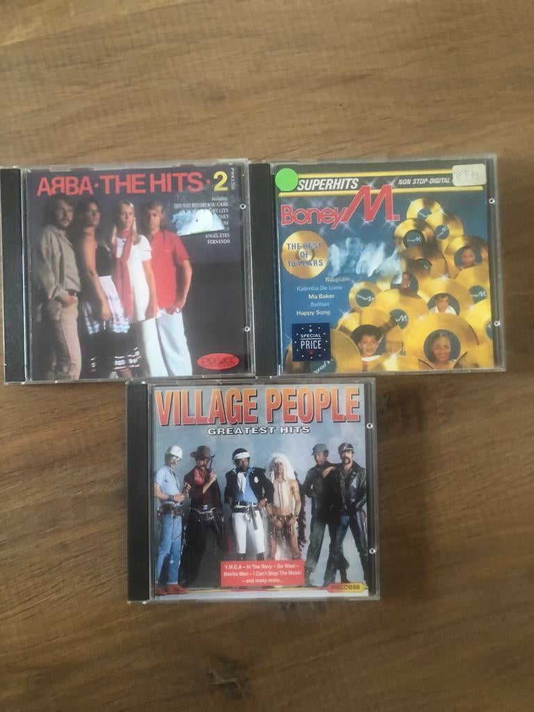 CD,s 3 stuks . Abba/  Boney M / Village People, Ophalen of Verzenden, Zo goed als nieuw