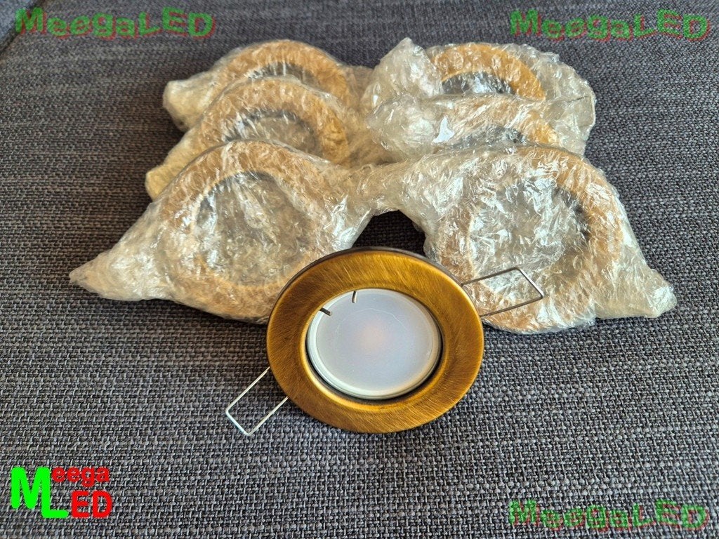 UITVERKOOP: LED inbouwspot GU10 brons 6W WW laatste 7 stuks, Huis en Inrichting, Lampen | Spots, Nieuw, Inbouwspot, Metaal, Geschikt voor plafondmontage