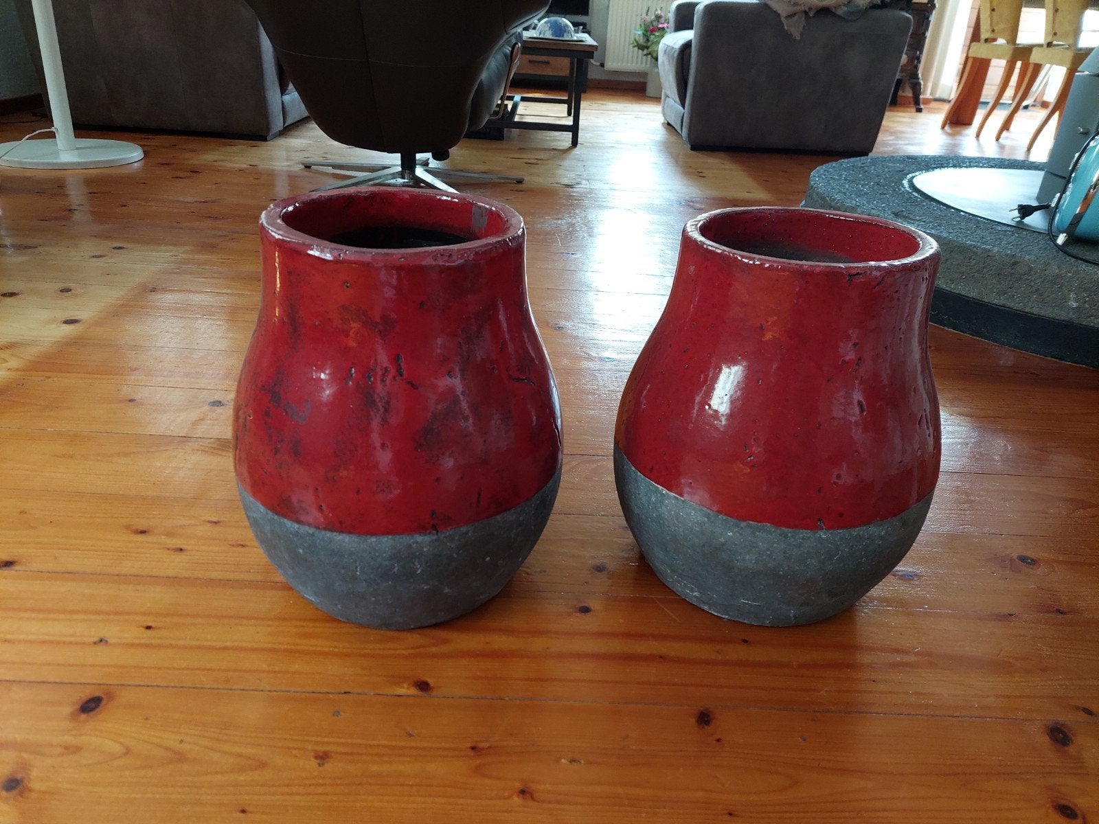 Aardewerk potten, Huis en Inrichting, Ophalen, Zo goed als nieuw, Rood, Steen/keramiek
