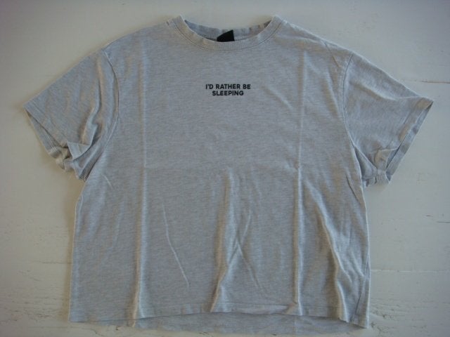 T-shirt grijs met tekst - maat S-14j, Gebruikt, Meisje, Ophalen of Verzenden, Shirt of Longsleeve