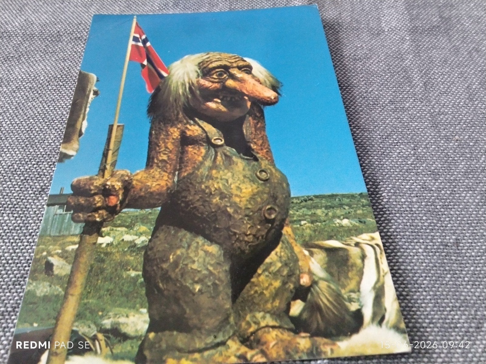 Vintage Ansichtkaart Noorwegen: Troll en Vuurtoren Postzegel, Verzamelen, Ophalen of Verzenden