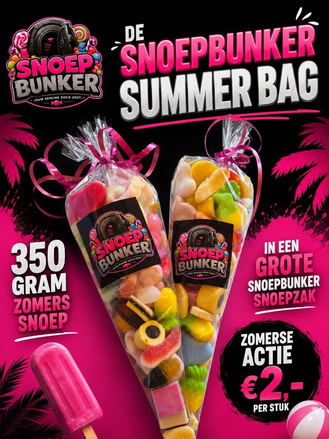 Grote snoepzak 350 gram, Ophalen