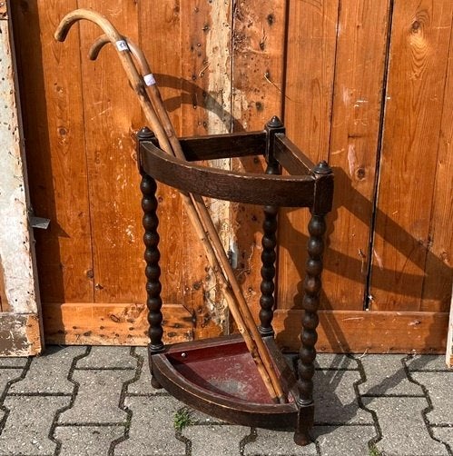 Bak garderobe 1920 1930 hout kapstok wandelstok origineel, Antiek en Kunst, Curiosa en Brocante, Ophalen of Verzenden