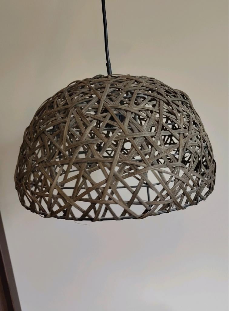 Plafond hanglamp riet nestje, Ophalen of Verzenden, Gebruikt, Minder dan 50 cm
