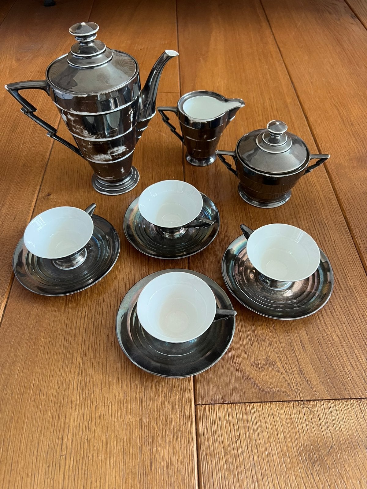 Prachtig Art Deco Servies Sterling Silver on Porcelain