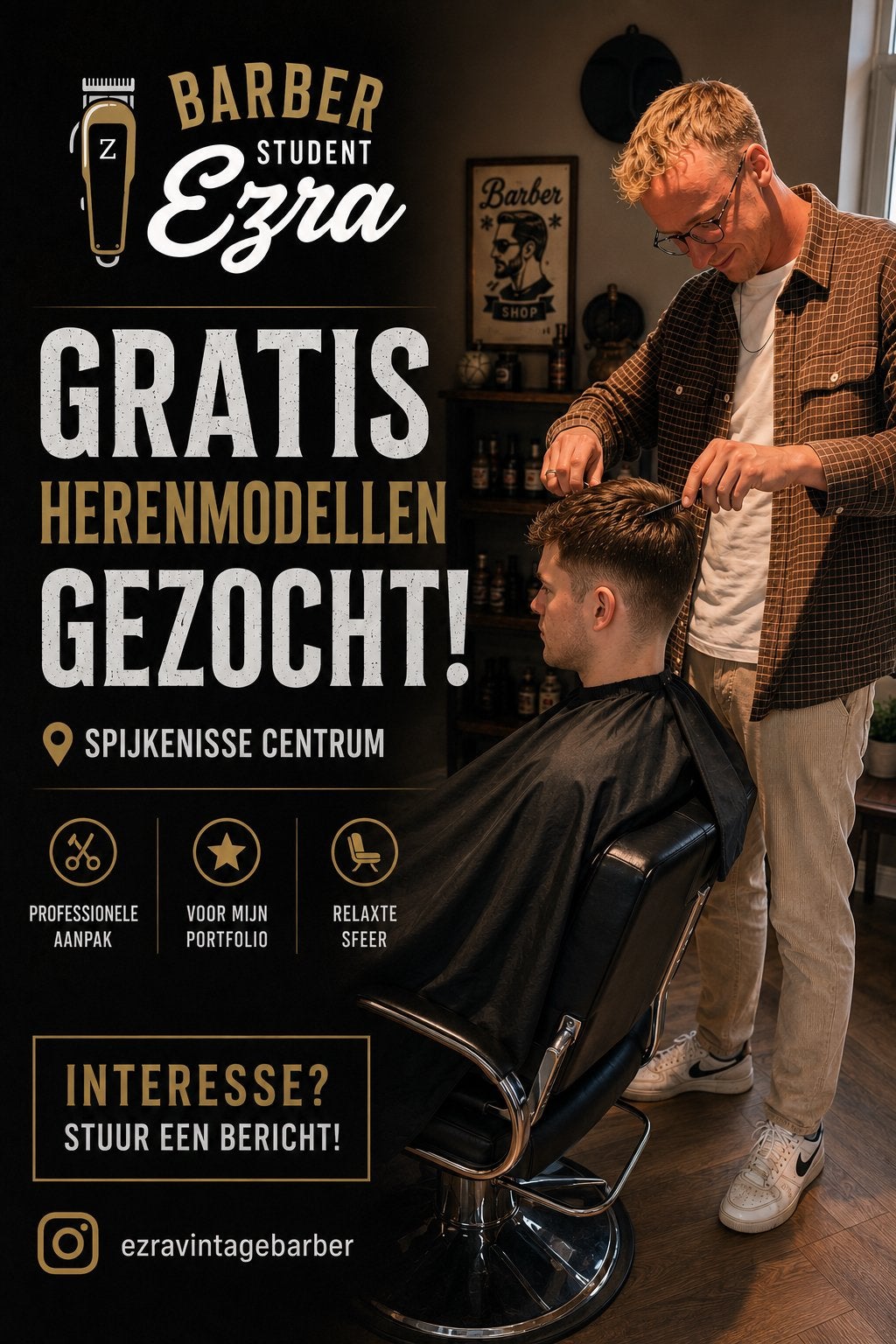 Spijkenisse; Gezocht herenmodel kort haar (gratis knipbeurt), Sieraden, Tassen en Uiterlijk, Ophalen, Zo goed als nieuw, Pruik of Haarverlenging