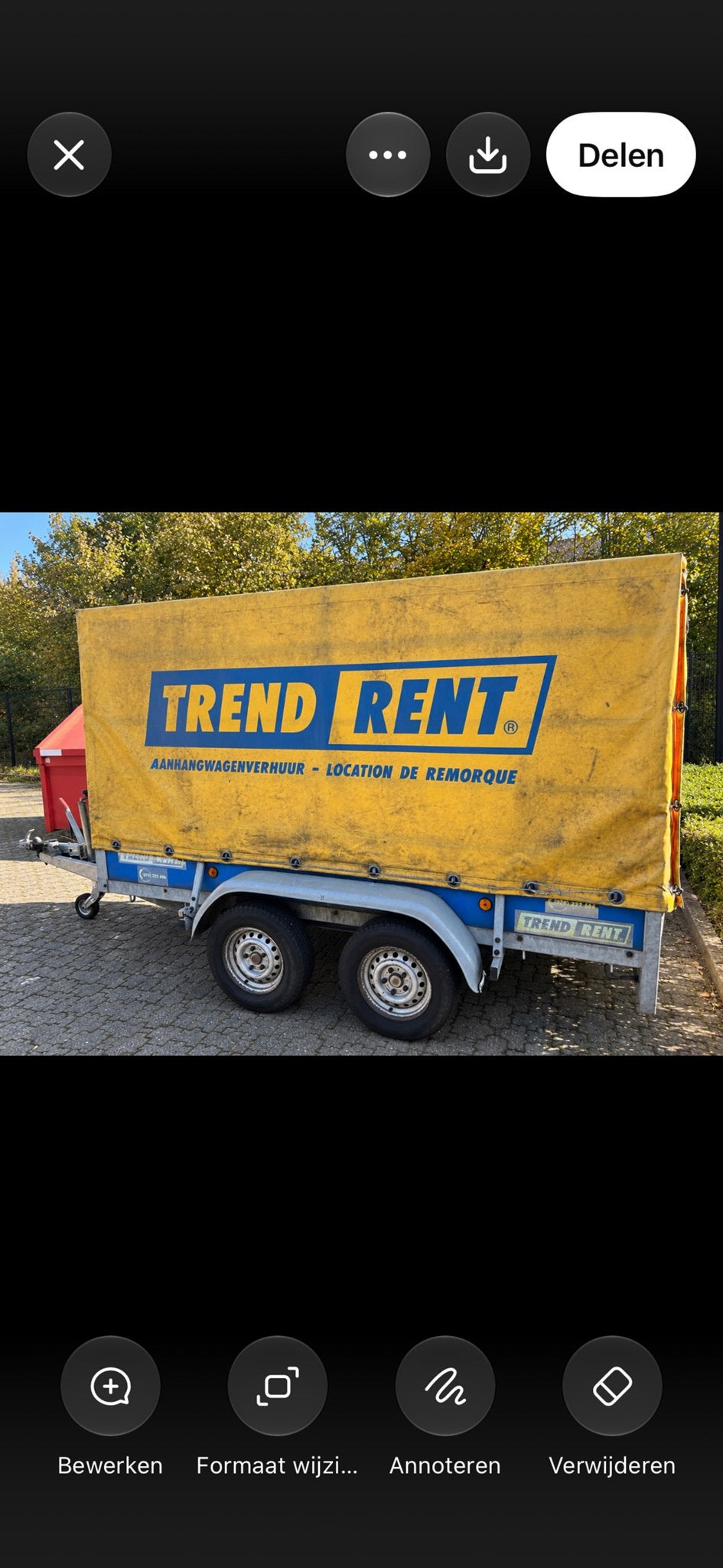 Dubbelasser aanhanger Atec B2-20 met huif, Ophalen, Gebruikt