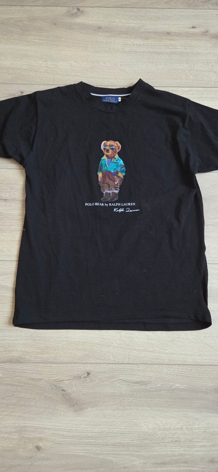 Ralph Lauren katoenen T-shirt met Polo Bear - Maat M, Ophalen of Verzenden, Zo goed als nieuw, Zwart