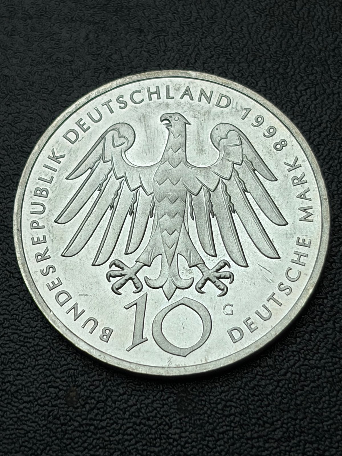 Duitse 10 Mark munt 1998 - Hildegard von Bingen, Postzegels en Munten, Ophalen of Verzenden, Duitsland, Losse munt