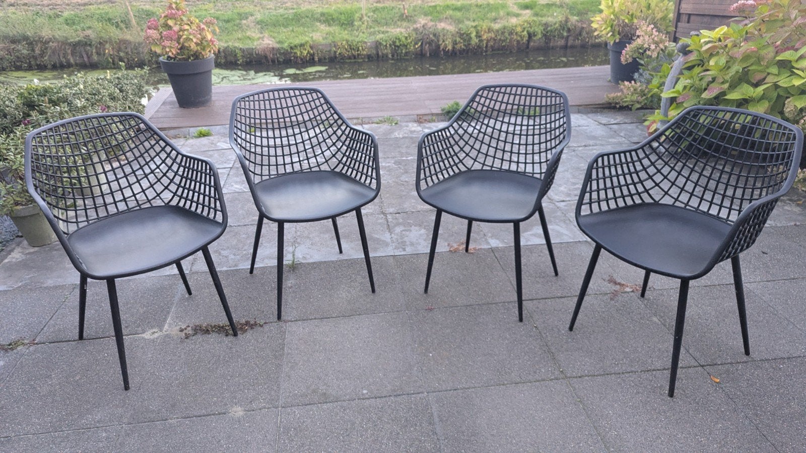 Set 4 webbing stoeltjes, Ophalen, Gebruikt, Kunststof