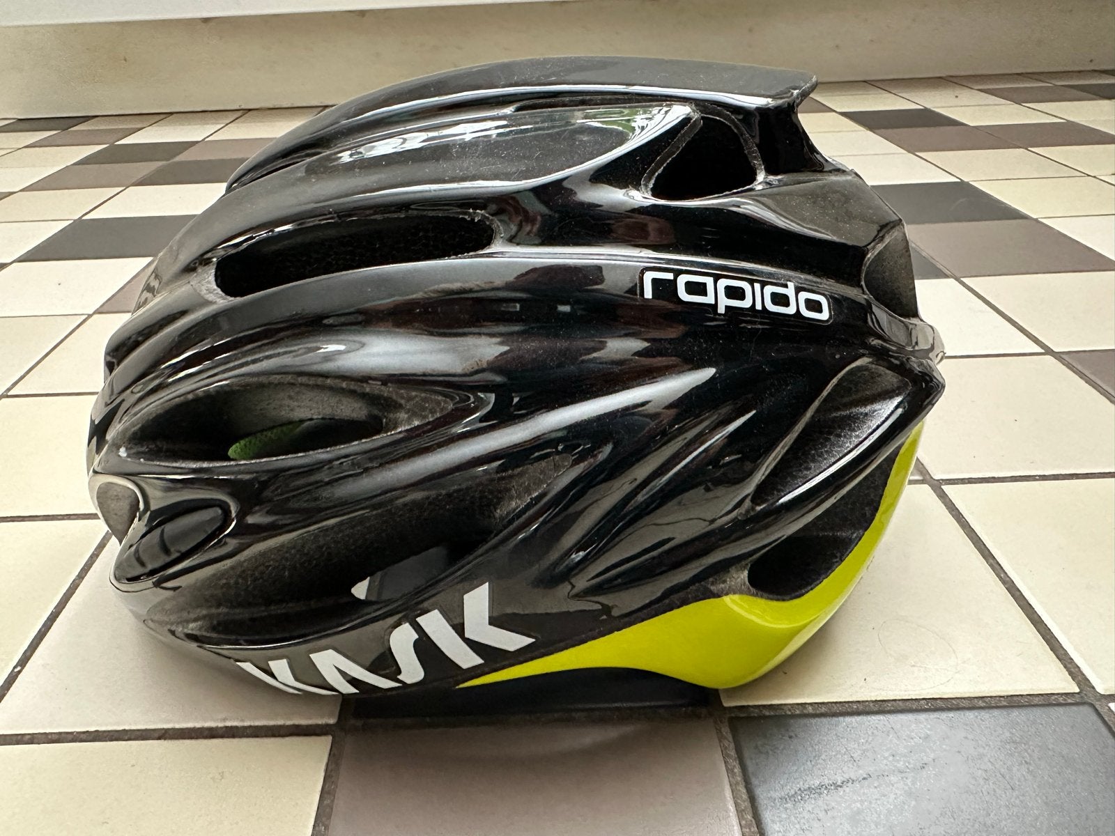 Kask Rapido fietshelm - Zwart/Geel, Ophalen of Verzenden, Gebruikt, Overige maten, Heer of Dame