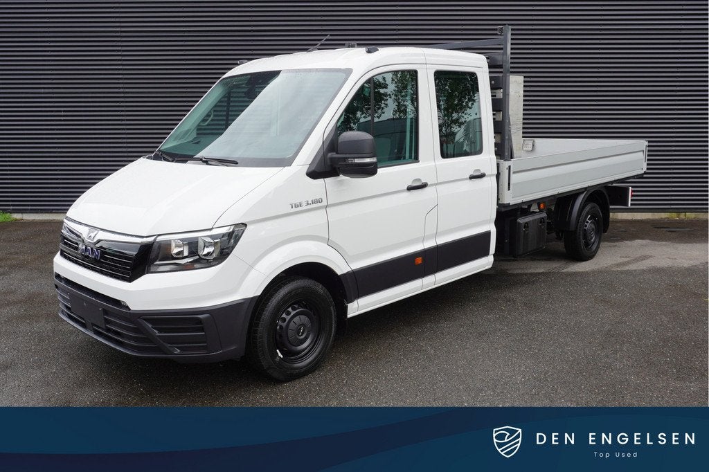 MAN TGE 180pk Automaat Open laadbak Dubbele cabine Apple Car, Auto's, Voorwielaandrijving, Gebruikt, 4 cilinders, Wit