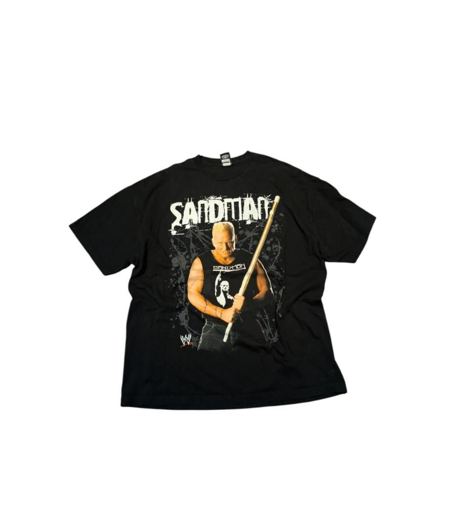 vintage y2k wwe sandman double sided wrestling t shirt xl, WWE, Maat 56/58 (XL), Ophalen of Verzenden, WWE