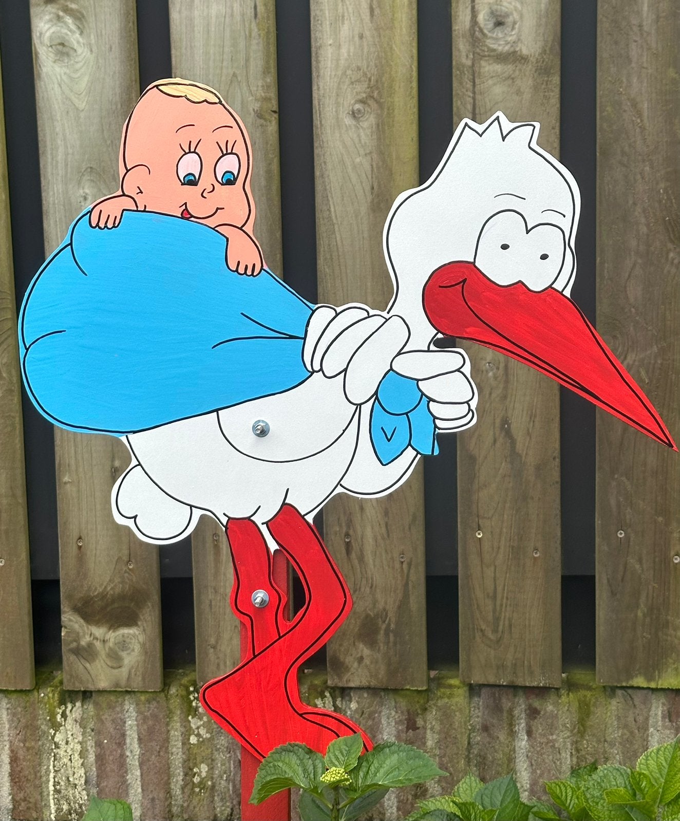 Te huur: Geboortebord ooievaar (meerdere), Ophalen, Zo goed als nieuw