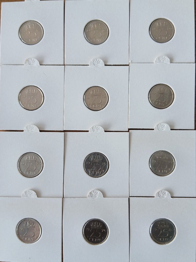 25 cent div. jaren, Postzegels en Munten, Munten | Nederland, Ophalen of Verzenden, Koningin Juliana, 25 cent, Losse munt