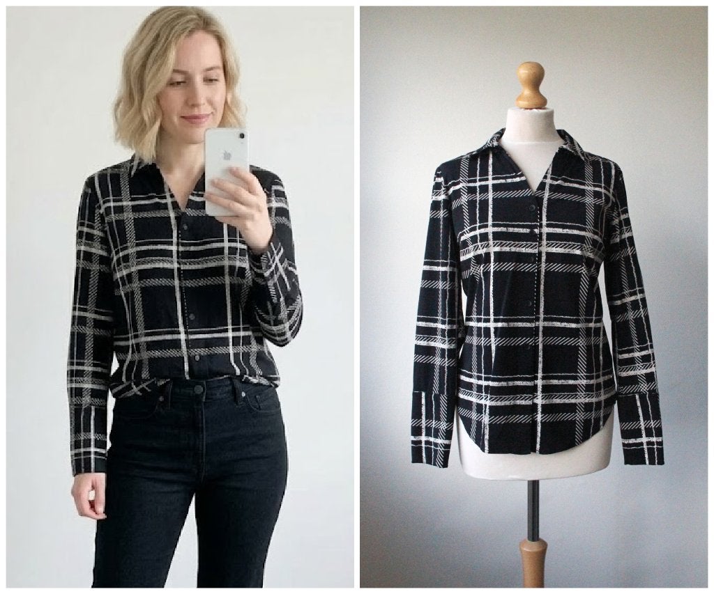 Lady Day - prachtige travel blouse - zwart wit - maat S, Kleding | Dames, Blouses en Tunieken, Lady Day, Zwart, Ophalen of Verzenden