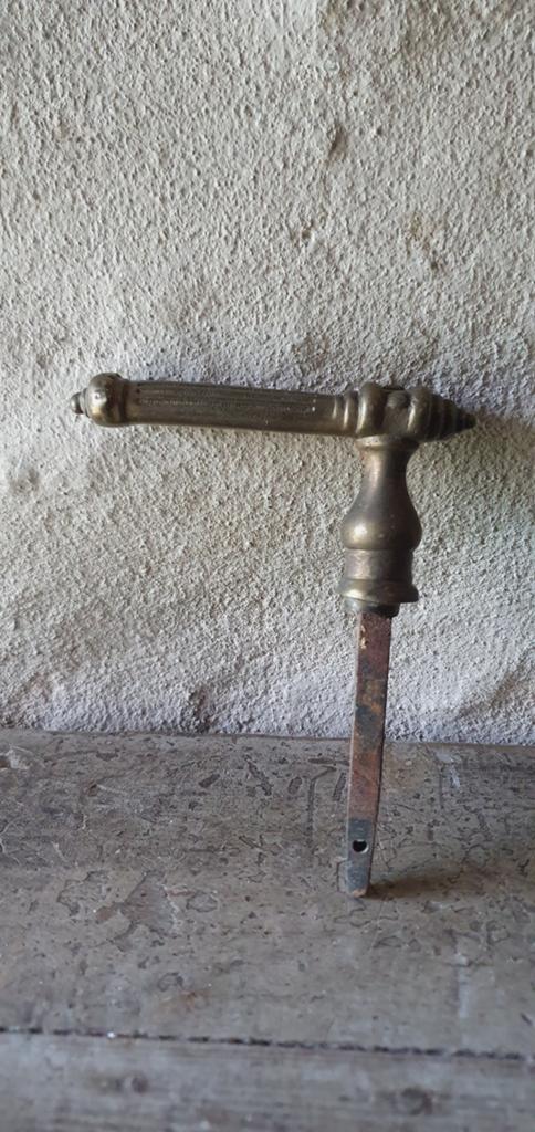 Antieke messing deurklink, Ophalen of Verzenden