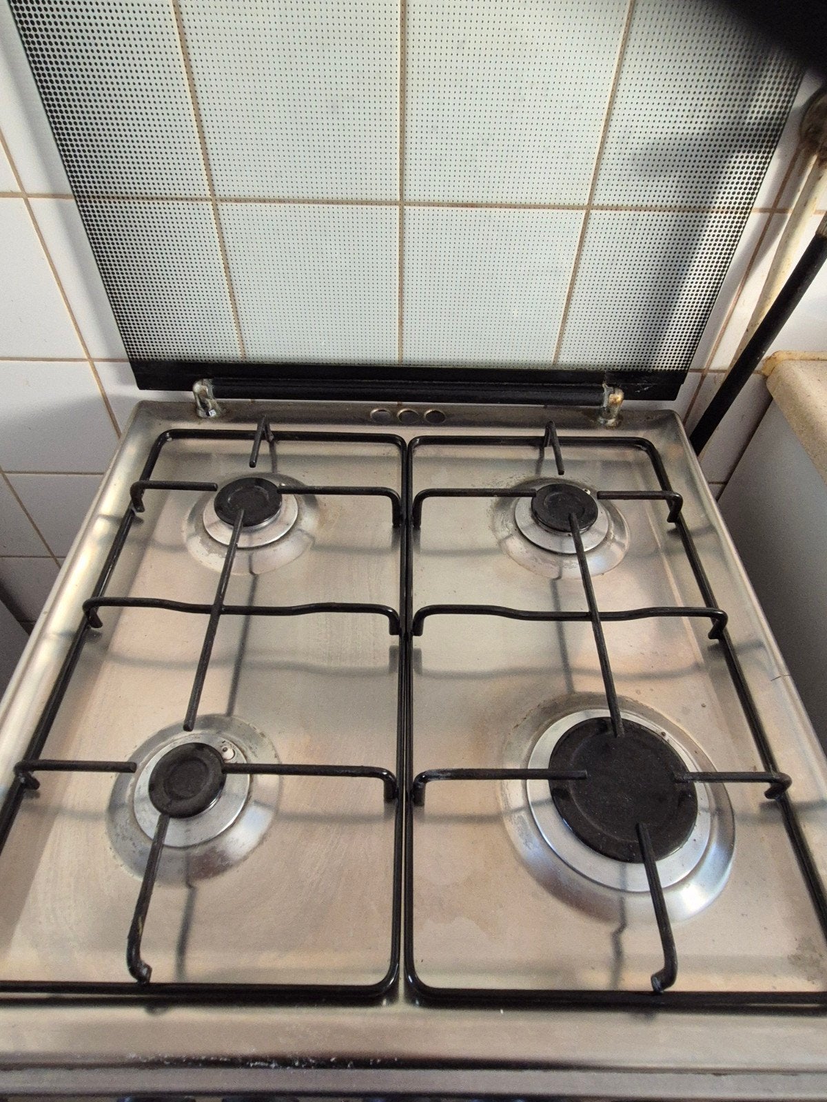 ETNA Gasfornuis RVS – 4-Pits met Oven en Glazen Deksel, Ophalen, Gebruikt, 4 kookzones, Gas