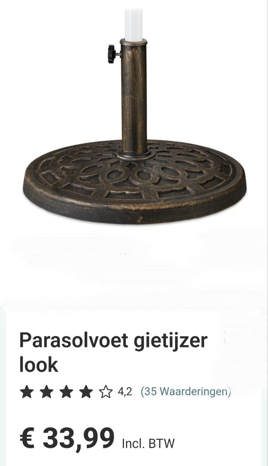 Foto 3 van 4 x zware parasolvoet