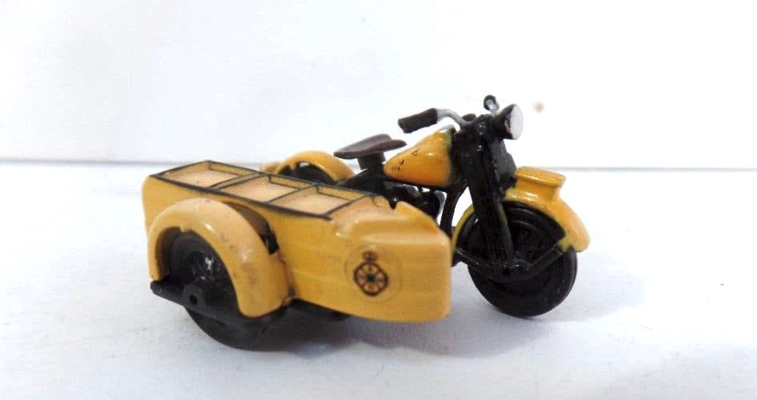 Vintage Motor met Zijspan - Geel, Ophalen of Verzenden, Gebruikt, Overige typen, Matchbox
