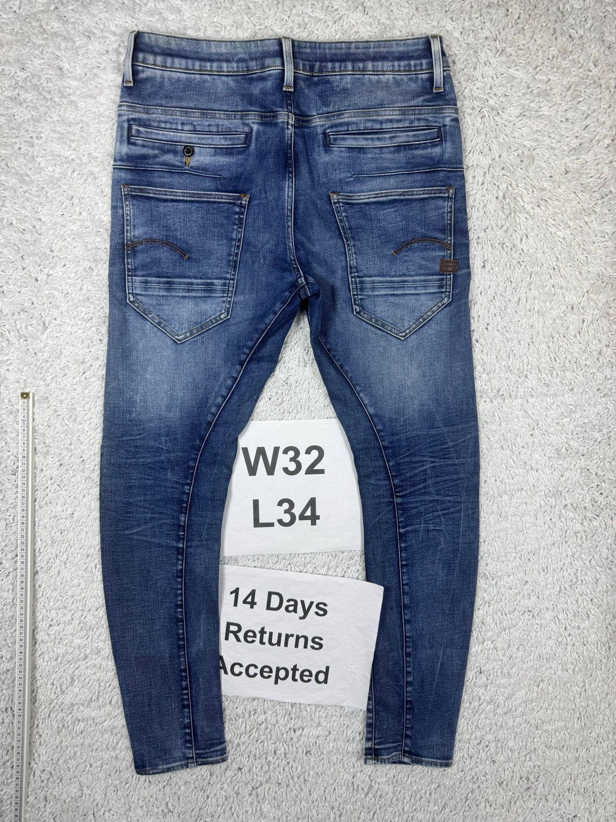 G-Star D-Staq 3D Super Slim Jeans - W32 L34 - Blauw 3142, G, Blauw, W32 (confectie 46) of kleiner, Ophalen of Verzenden