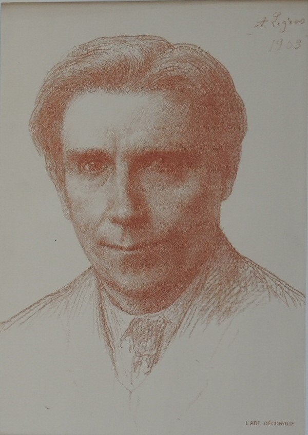 Alphonse Legros litho "Zelfportret Zonder Baard", 1903, Antiek en Kunst, Kunst | Litho's en Zeefdrukken, Ophalen, Lithografie