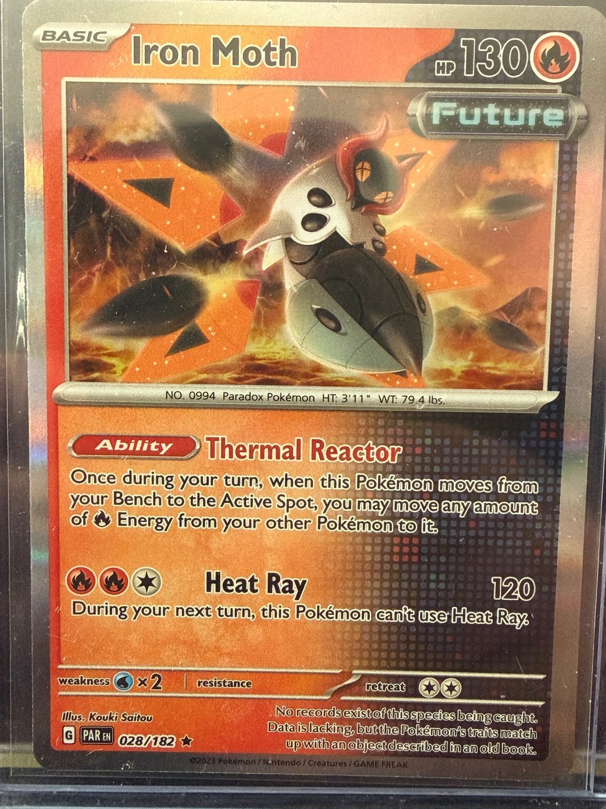 Iron Moth Pokémon Kaart - Basic, Future, 028/182, Ophalen of Verzenden, Zo goed als nieuw, Losse kaart