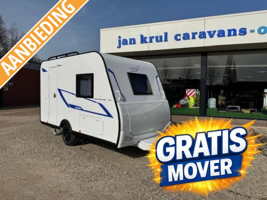 Caravelair Alba 325 Anniversary Line enkele bedden lattenbod, Standaardzit, Schokbreker, Tot en met 2, Bedrijf
