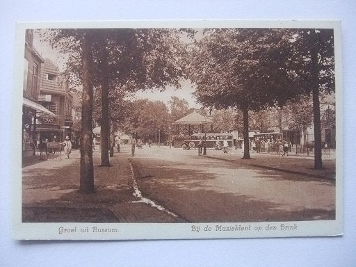 P293 Bussum - Muziektent Brink, Verzenden, 1920 tot 1940, Ongelopen, Noord-Holland