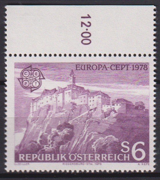 Oostenrijk 1978 EUROPA Berglandschap Riegersburcht TAB, Verzenden, Postfris, Plaats of Gebouw