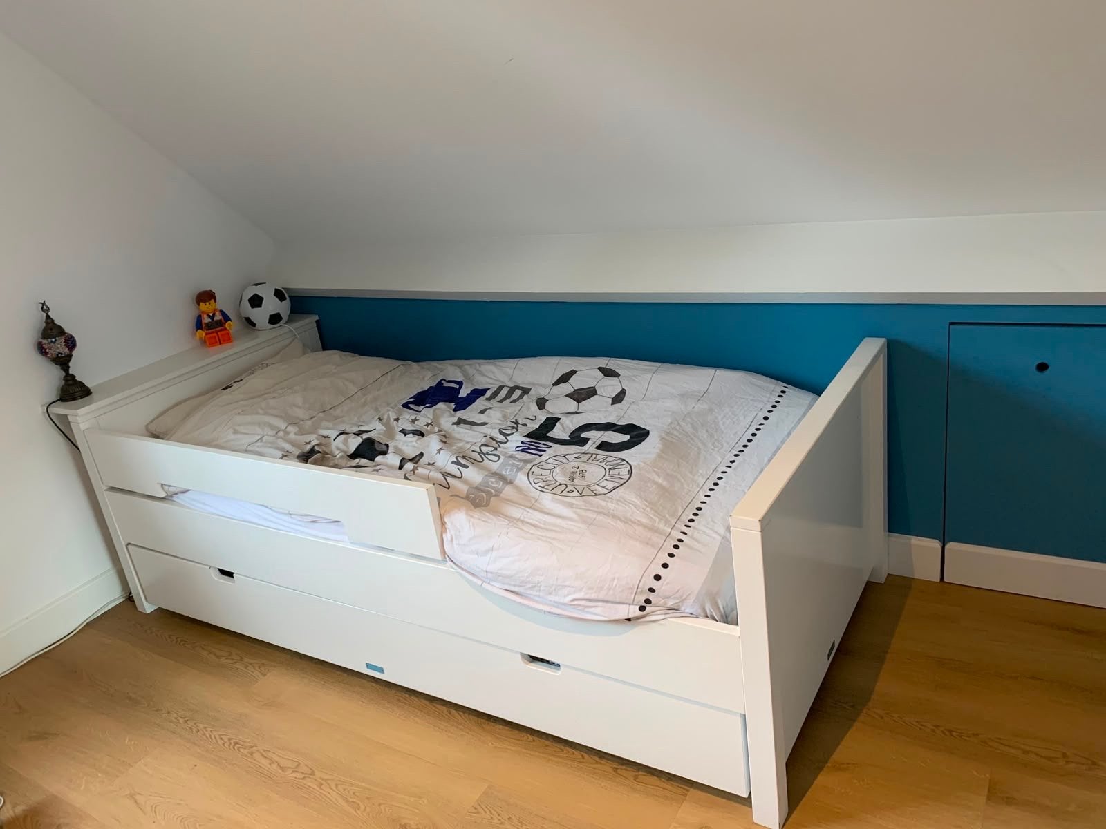 Bopita kinderbed met onderschuifbed en uitvalbeveiliging, Ophalen, Gebruikt, 180 cm of meer, 85 tot 100 cm