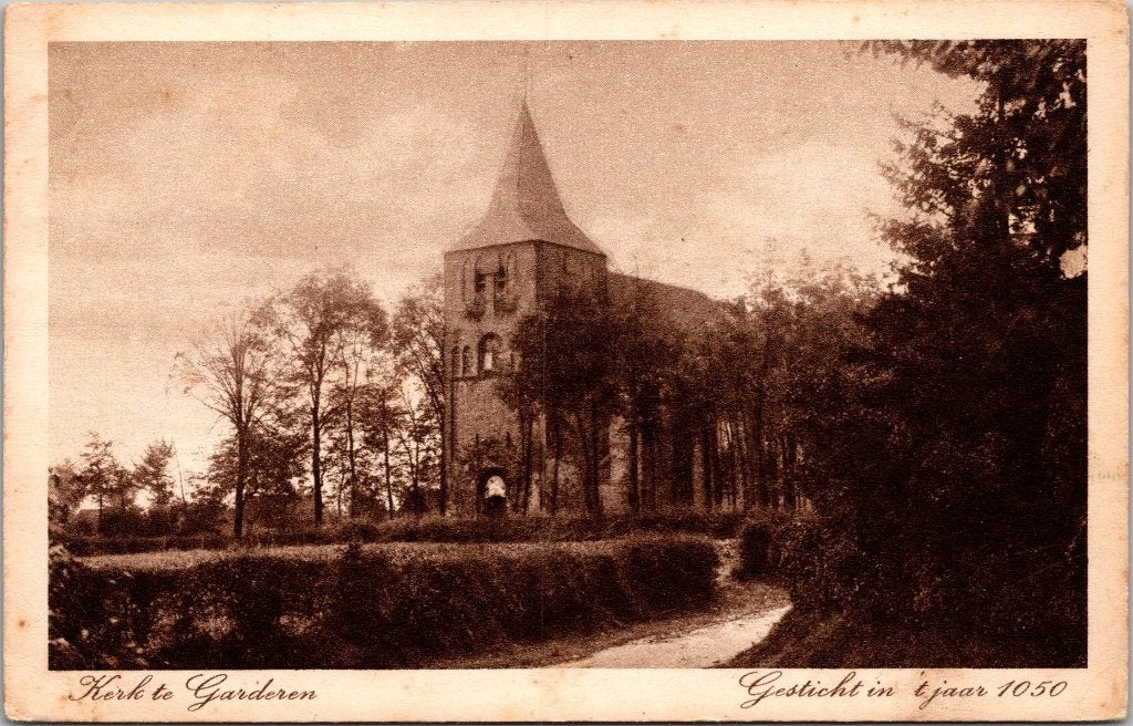Garderen - 12 antieke ansichtkaarten, Verzamelen, Verzenden, 1920 tot 1940, Gelopen, Gelderland