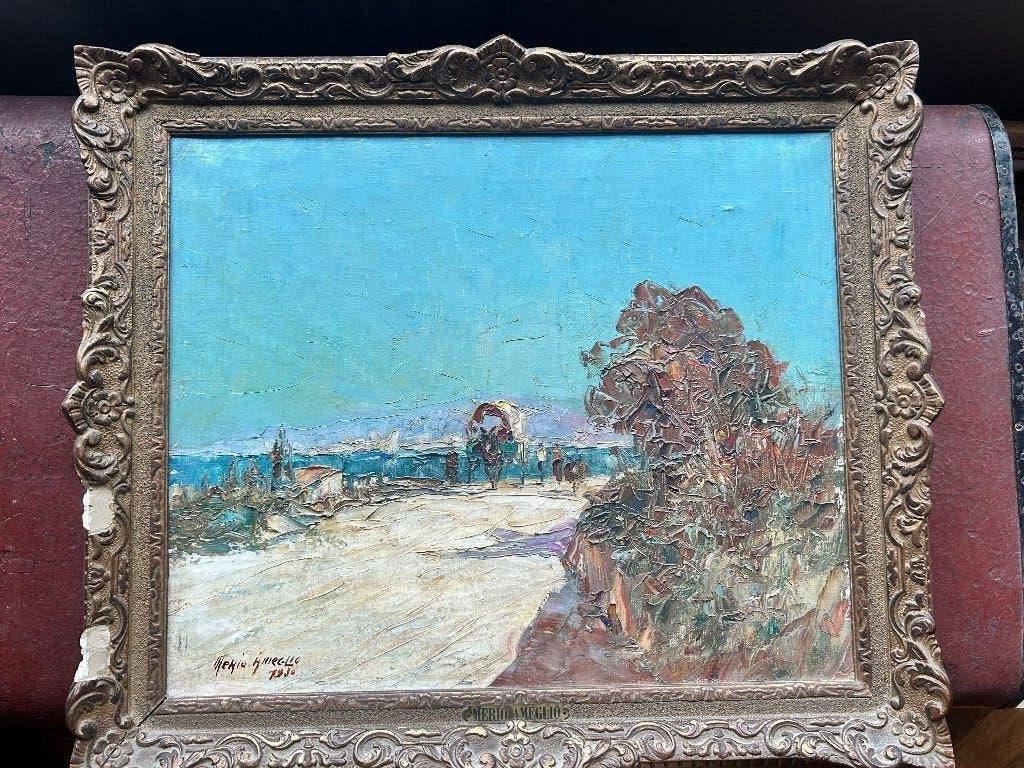 Olieverfschilderij van Giorgio Migliorelli, 1934, Ophalen, Doek, Bijzondere lijst, Impressionistisch